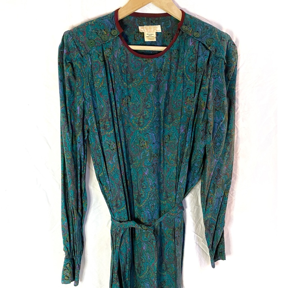 Vintage Brooks Brothers paisley midi dress
